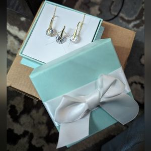 Real Cubic Zirconia Gold Plated Silver Set